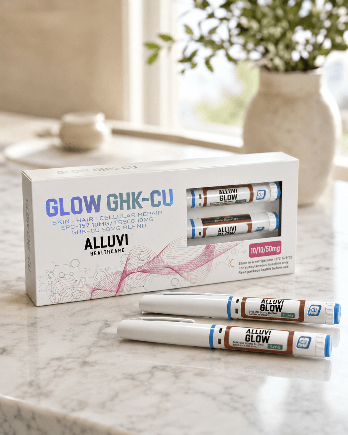 Caneta GLOW GHK-Cu 50mg + BPC-157 10mg + TB-500 10mg | 70mg cada